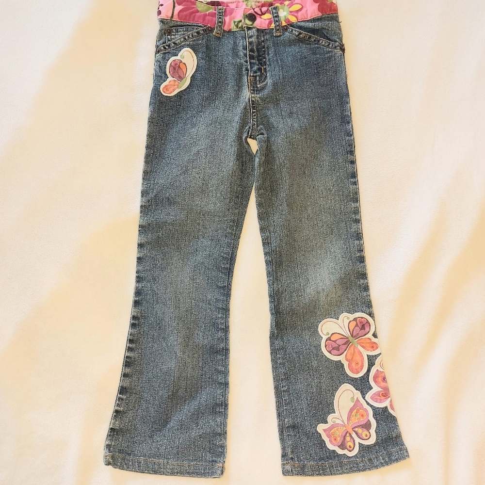 Girls Stretch Jeans by The Children's Place, Florals and Butterflies, 6X…